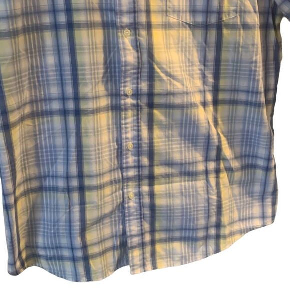 Pre Owned Men’s Chaps Blue Yellow Short Sleeve Button Up Sz XXL Classic Style - Picture 10 of 15